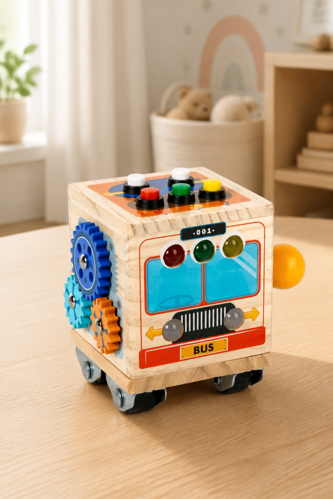 Drewniany busyboard LED BUS