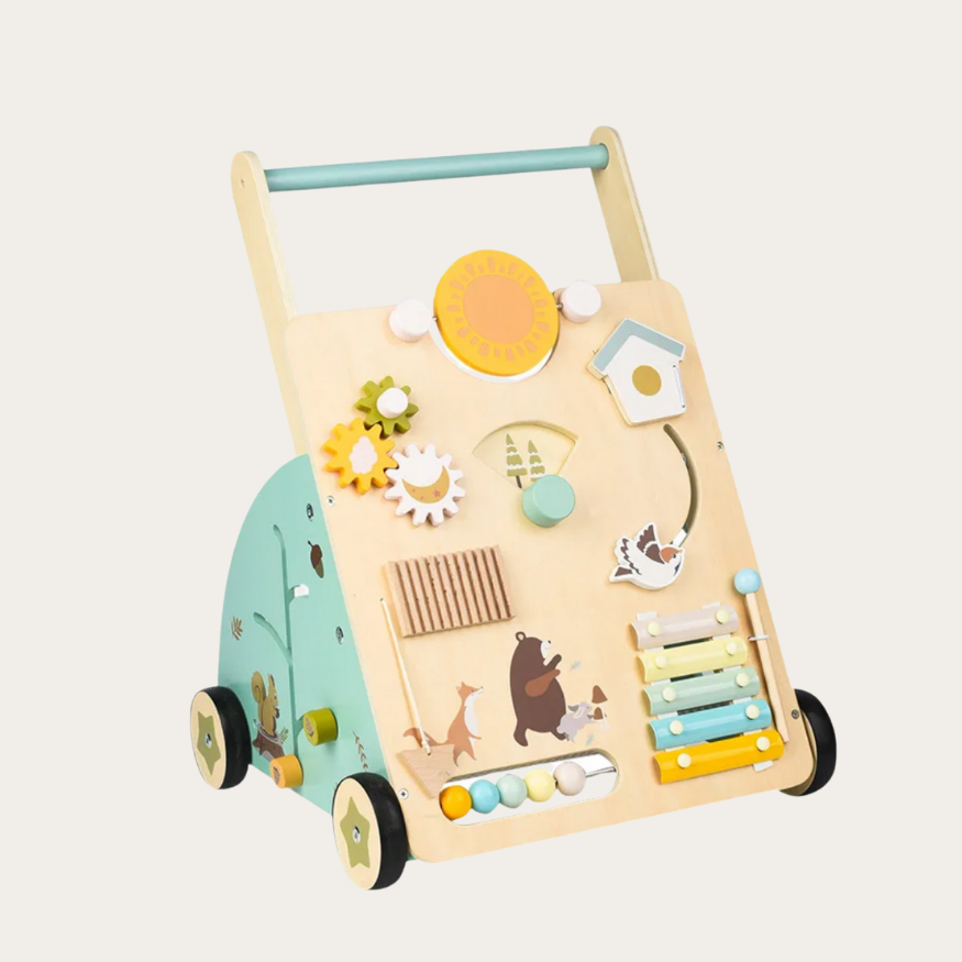 Drewniany pchacz edukacyjny Montessori Teddy