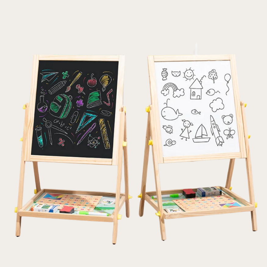 Tablica artystyczna 2w1 – magnetyczna i suchościeralna (regulowana)