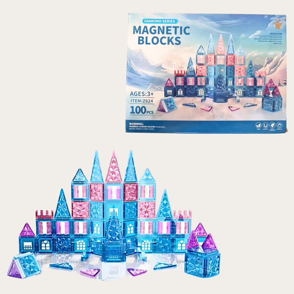 Klocki konstrukcyjne magnetyczne ,,Frosty" 100 elementów