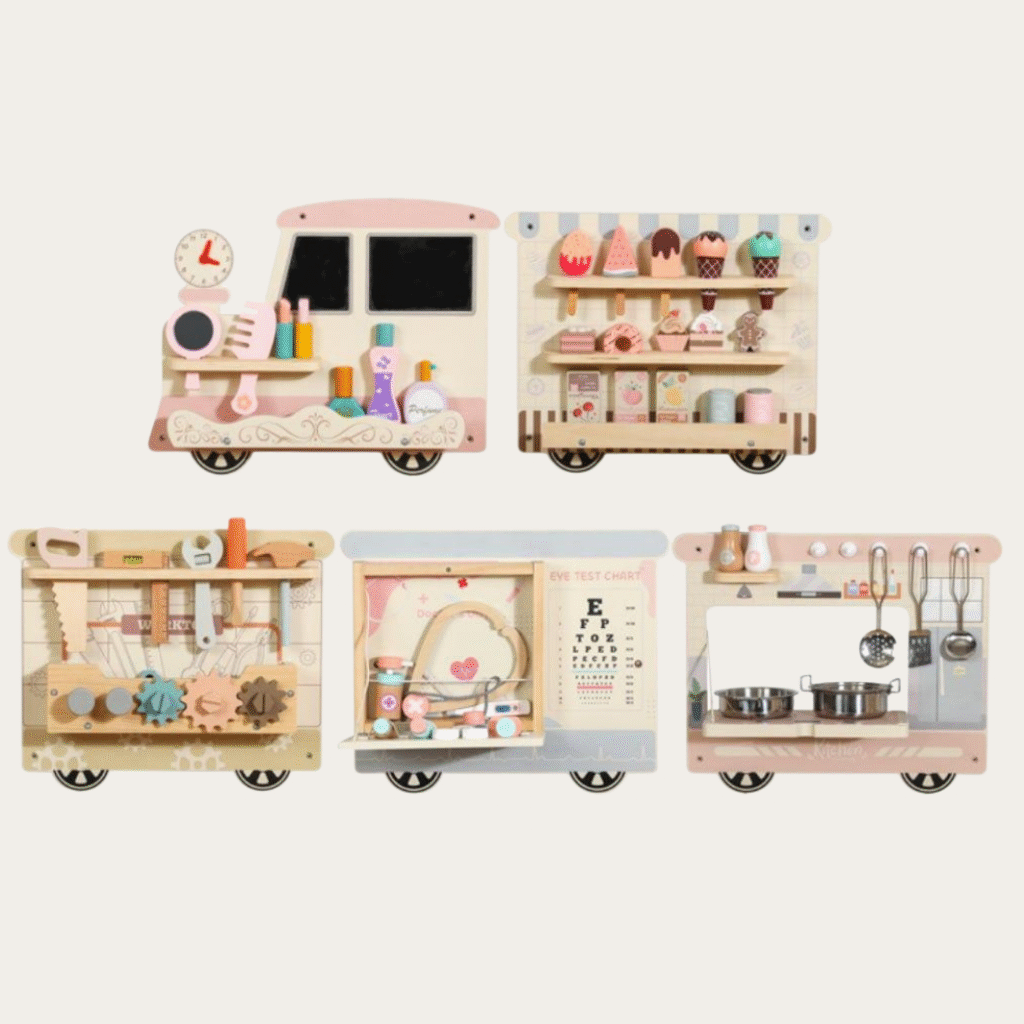 Pociąg Kreatywności – busyboard ścienny XXL