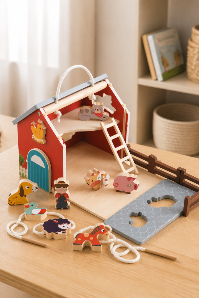 Applewood Farm Set - drewniany zestaw 3w1