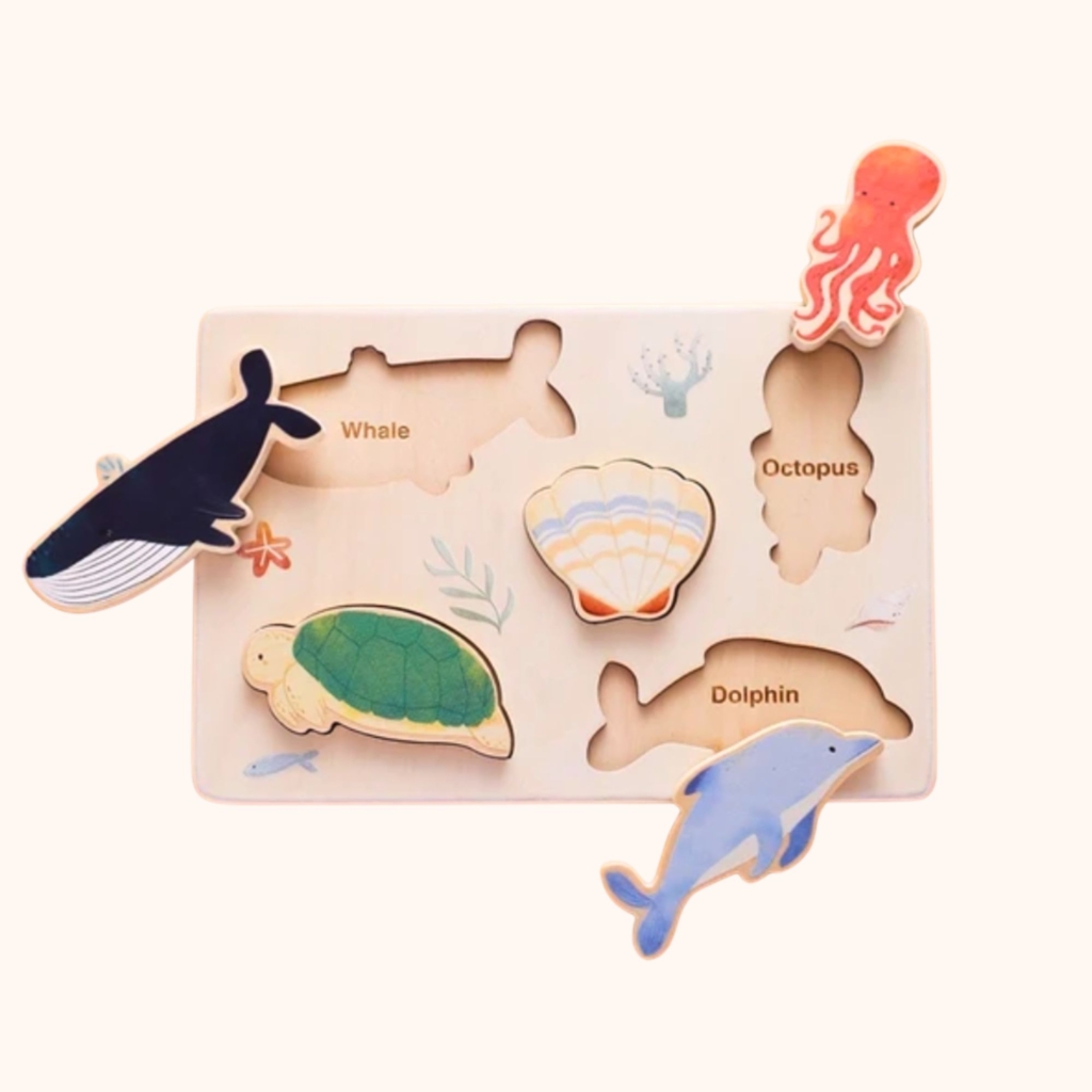 Baby Steps - Puzzle drewniane 2w1 Ocean World