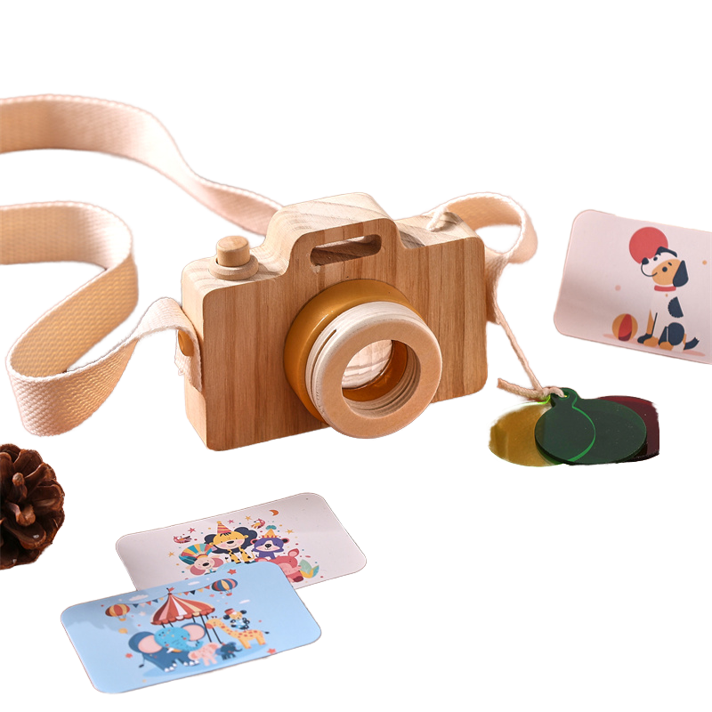 Aparat fotograficzny Montessori z kolorowymi szkiełkami