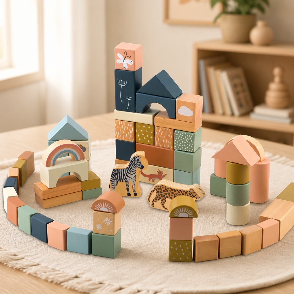 Bloom Blocks - drewniany zestaw klocków 3+